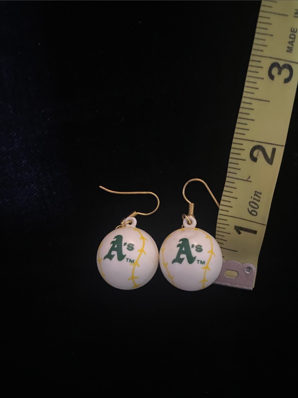 EUC A’s team baseball earrings